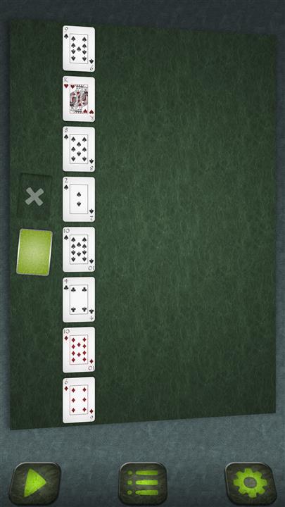 เล่นไพ่คนเดียวเยอรมัน (ง่าย) (German Patience (Easy) solitaire)